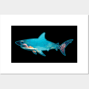 Shark Ocean Underwater - For Shark Lovers Posters and Art